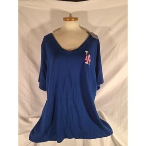 Fanatics Los‎ Angeles Dodgers MLB Floral Mom T-Shirt Womens 3X NWT Blue